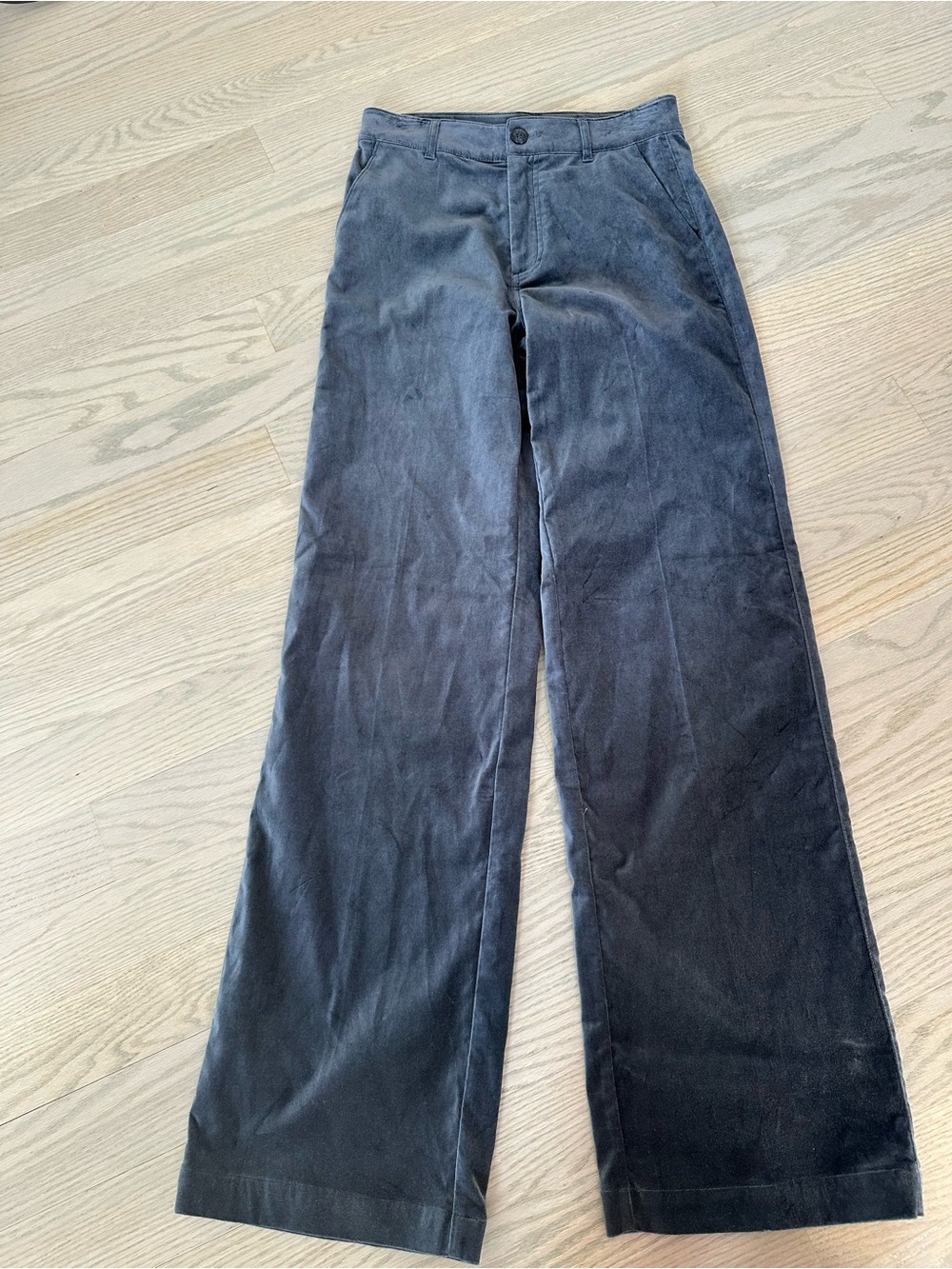 PAIGE Velvet Trousers in Deep Charcoal